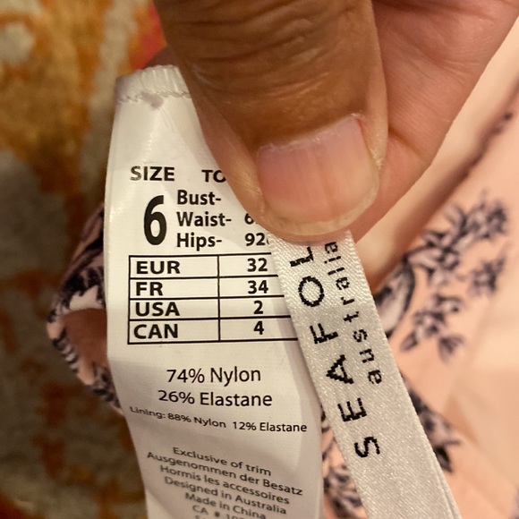 Seafolly Australia US 2 triangle bikini top love birds - Picture 6 of 6